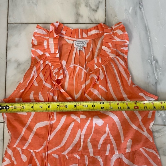 MudPie, Small, womens ruffle collar tiered multicolor maxi dress pink red orange - Picture 3 of 5